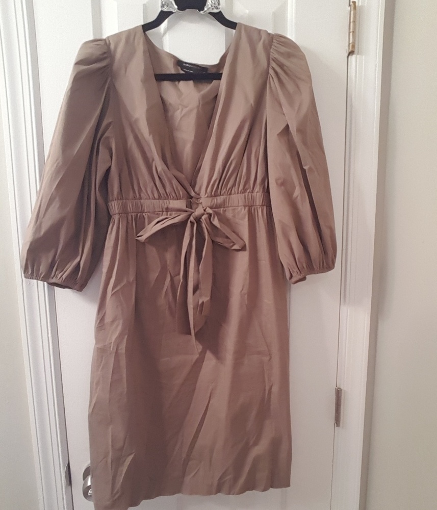 BCBG Deep V Billow Sleeve Dress